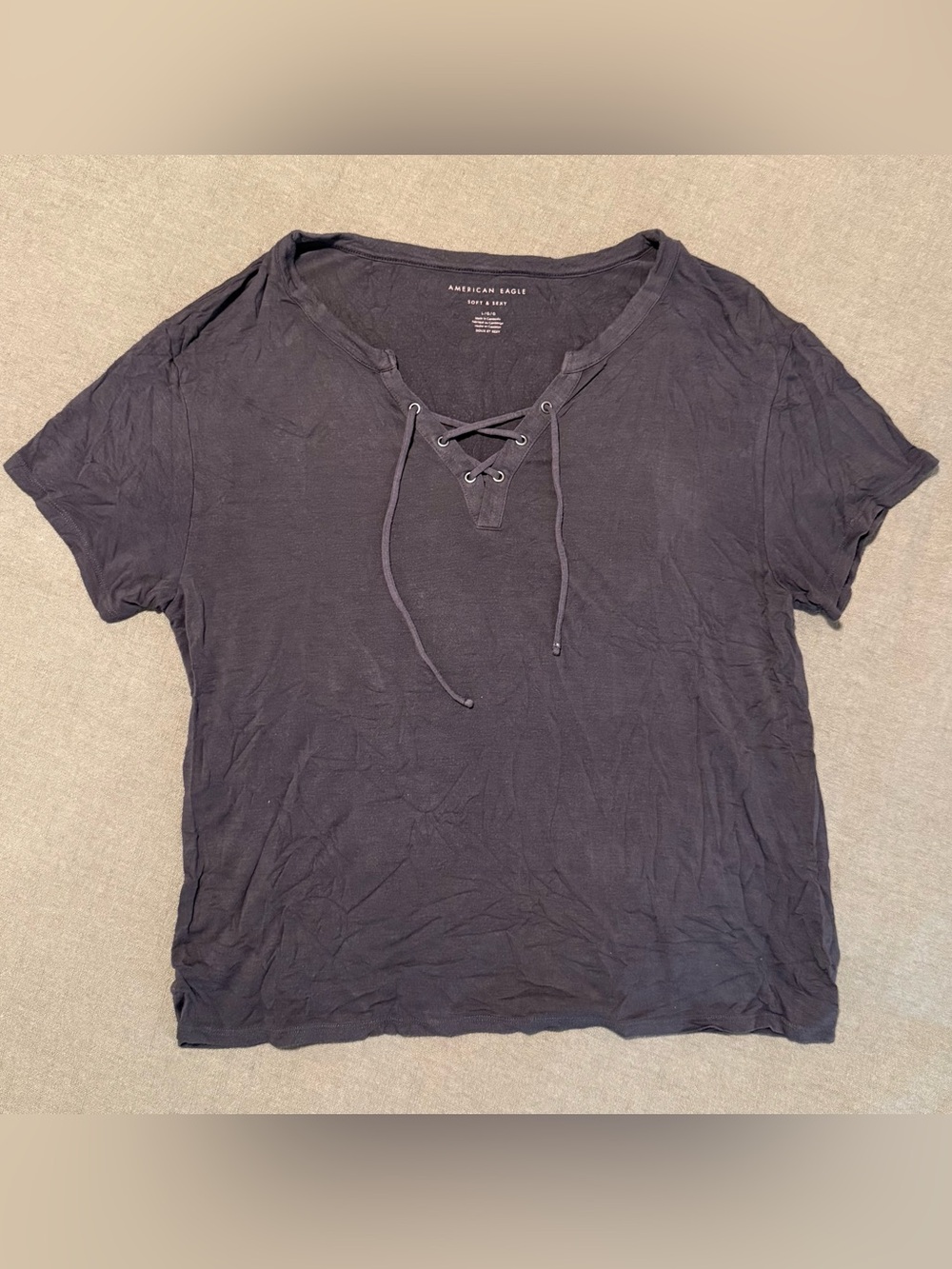 American Eagle Women’s Soft & Sexy Lace-Up Shirt